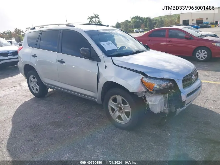 2006 Toyota Rav4 VIN: JTMBD33V965001486 Lot: 40750680