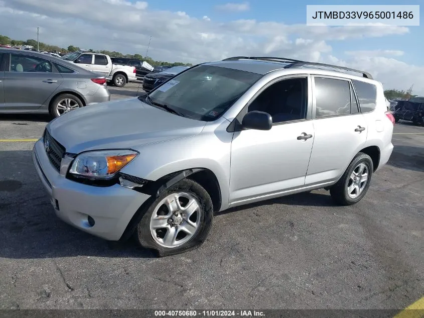 2006 Toyota Rav4 VIN: JTMBD33V965001486 Lot: 40750680