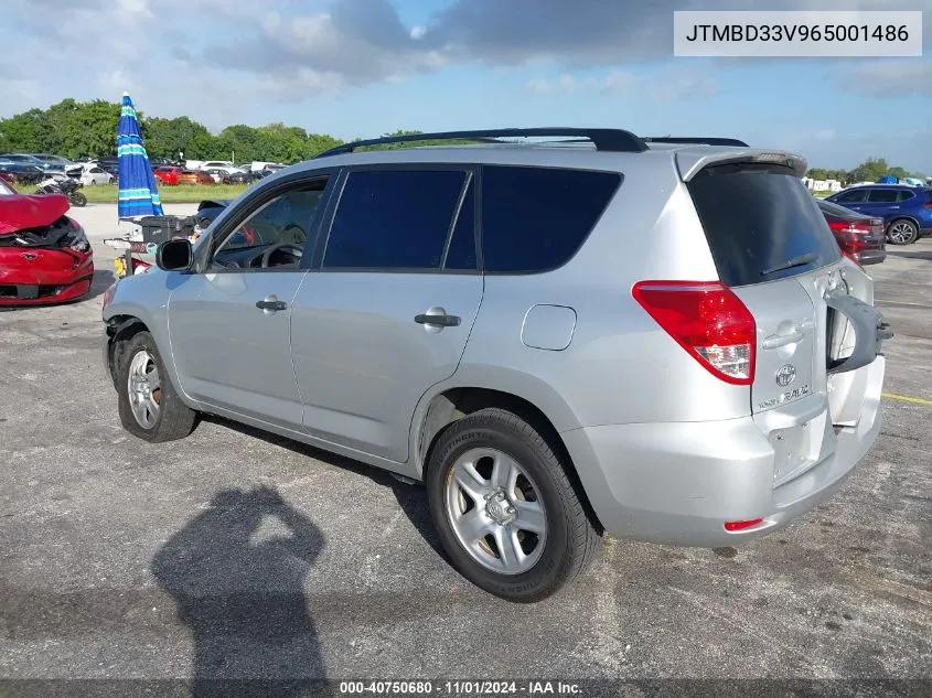 2006 Toyota Rav4 VIN: JTMBD33V965001486 Lot: 40750680