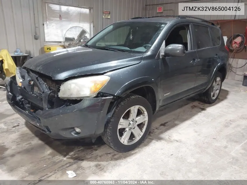 2006 Toyota Rav4 Sport V6 VIN: JTMZK32V865004126 Lot: 40760863