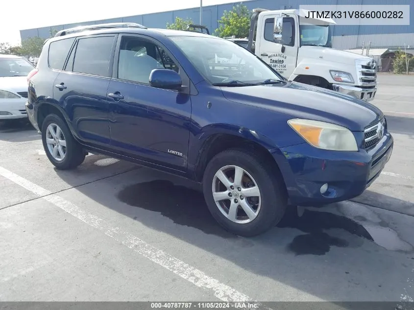 2006 Toyota Rav4 Limited V6 VIN: JTMZK31V866000282 Lot: 40787787