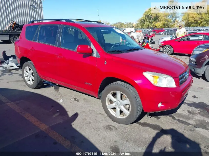 2006 Toyota Rav4 Limited V6 VIN: JTMBK31V665000496 Lot: 40797515