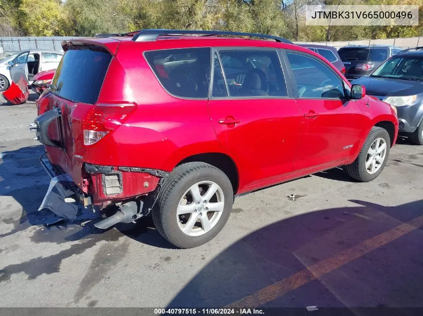 2006 Toyota Rav4 Limited V6 VIN: JTMBK31V665000496 Lot: 40797515