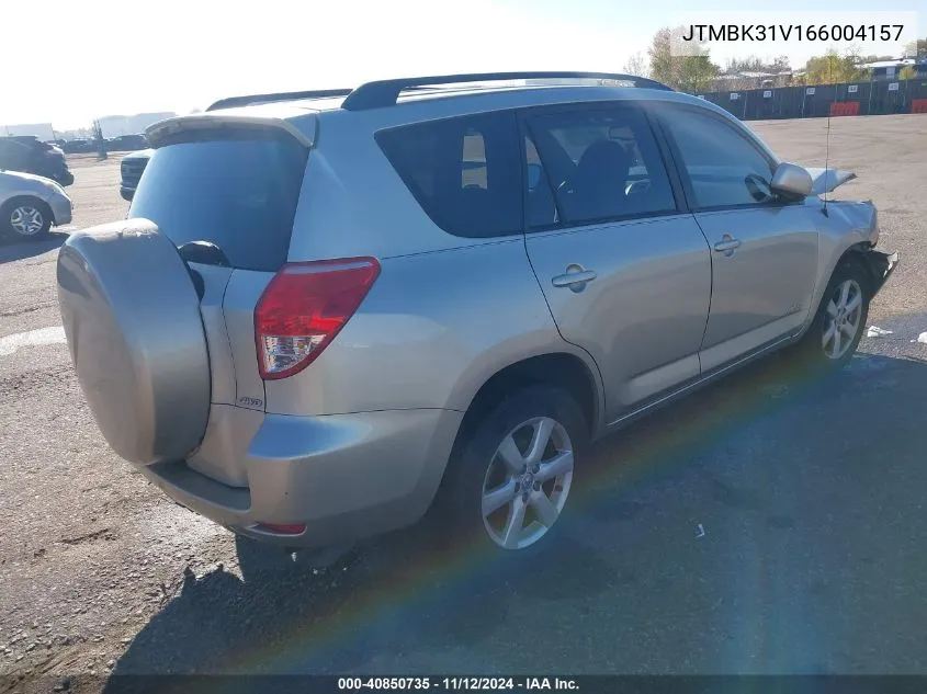 2006 Toyota Rav4 Limited V6 VIN: JTMBK31V166004157 Lot: 40850735