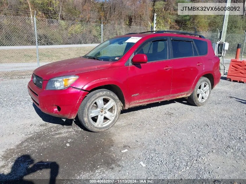 2006 Toyota Rav4 Sport V6 VIN: JTMBK32VX66008092 Lot: 40852917