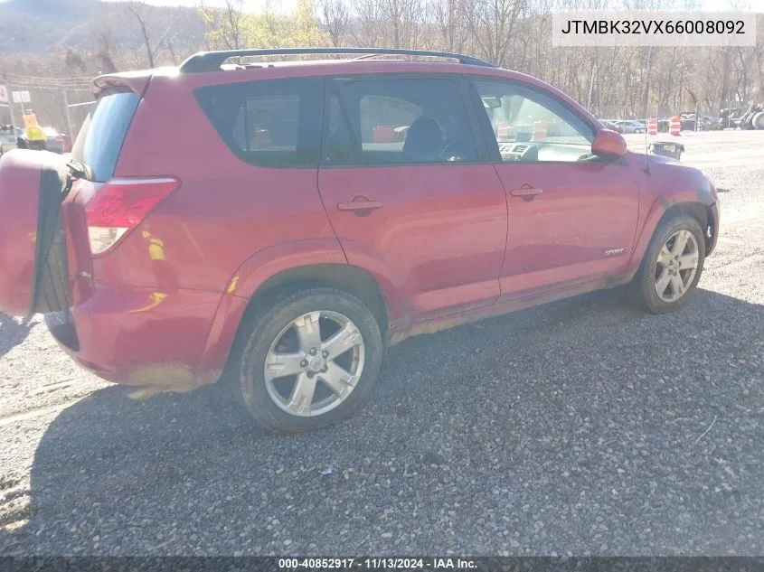 2006 Toyota Rav4 Sport V6 VIN: JTMBK32VX66008092 Lot: 40852917