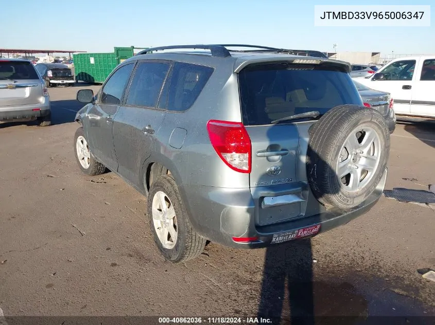 2006 Toyota Rav4 VIN: JTMBD33V965006347 Lot: 40862036