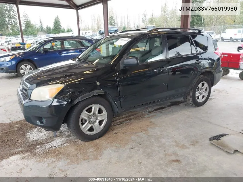 2006 Toyota Rav4 VIN: JTMZD33V766019980 Lot: 40891643