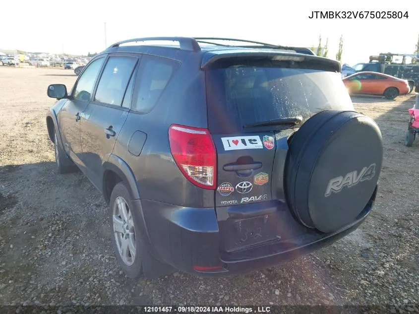 2007 Toyota Rav4 VIN: JTMBK32V675025804 Lot: 12101457