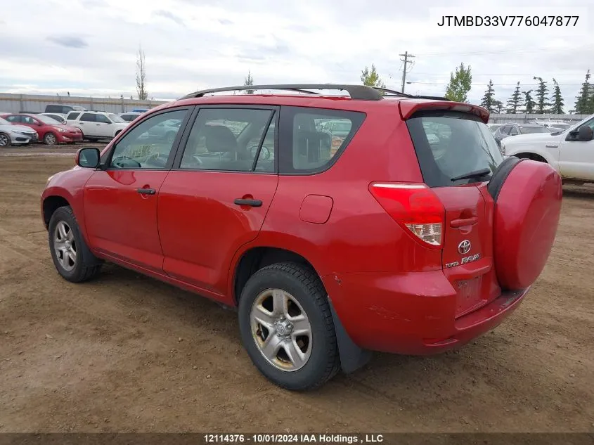 2007 Toyota Rav4 VIN: JTMBD33V776047877 Lot: 12114376