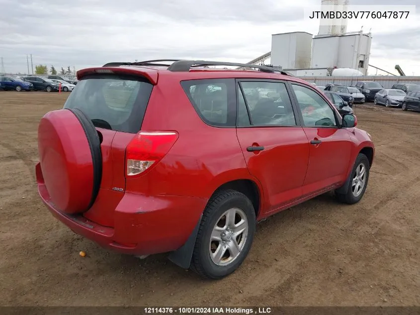 2007 Toyota Rav4 VIN: JTMBD33V776047877 Lot: 12114376