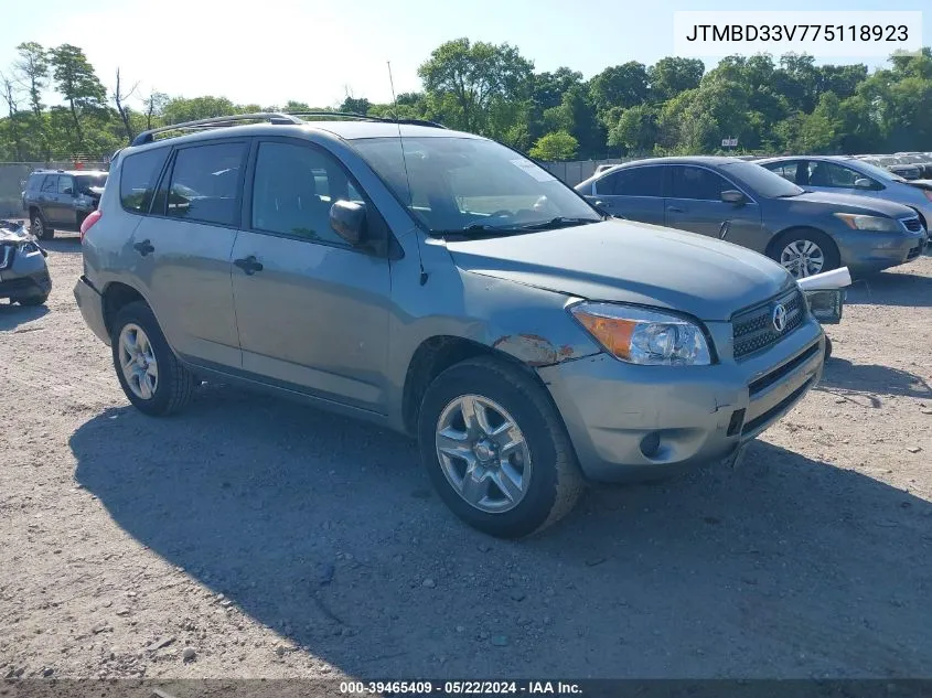 2007 Toyota Rav4 VIN: JTMBD33V775118923 Lot: 39465409