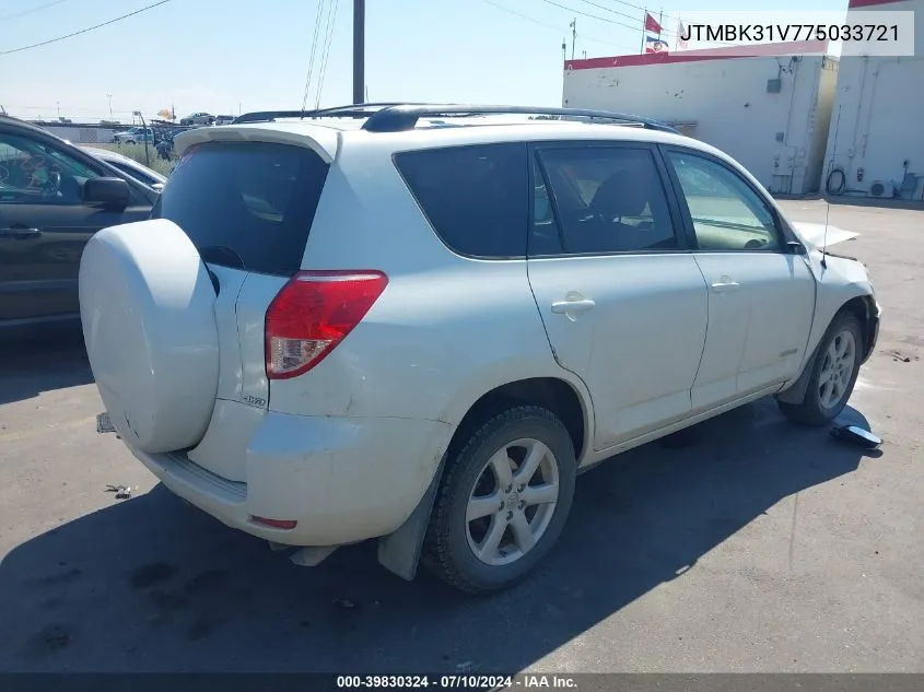 2007 Toyota Rav4 Limited V6 VIN: JTMBK31V775033721 Lot: 39830324