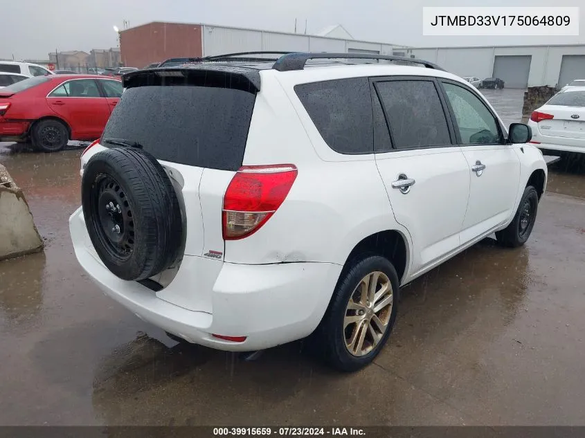 2007 Toyota Rav4 VIN: JTMBD33V175064809 Lot: 39915659