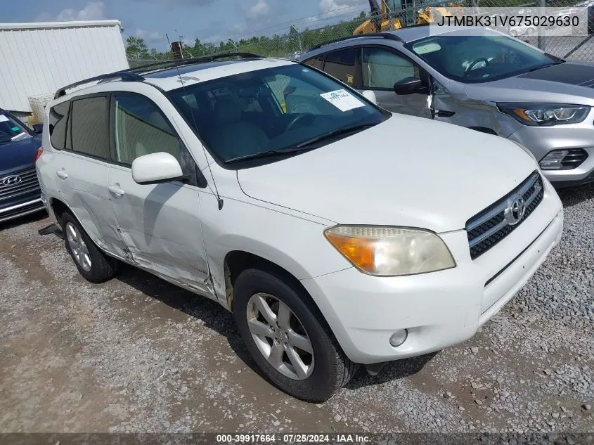 2007 Toyota Rav4 Limited V6 VIN: JTMBK31V675029630 Lot: 39917664