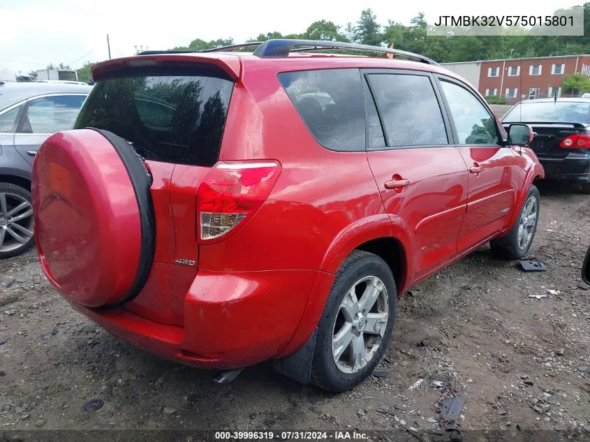 2007 Toyota Rav4 Sport V6 VIN: JTMBK32V575015801 Lot: 39996319