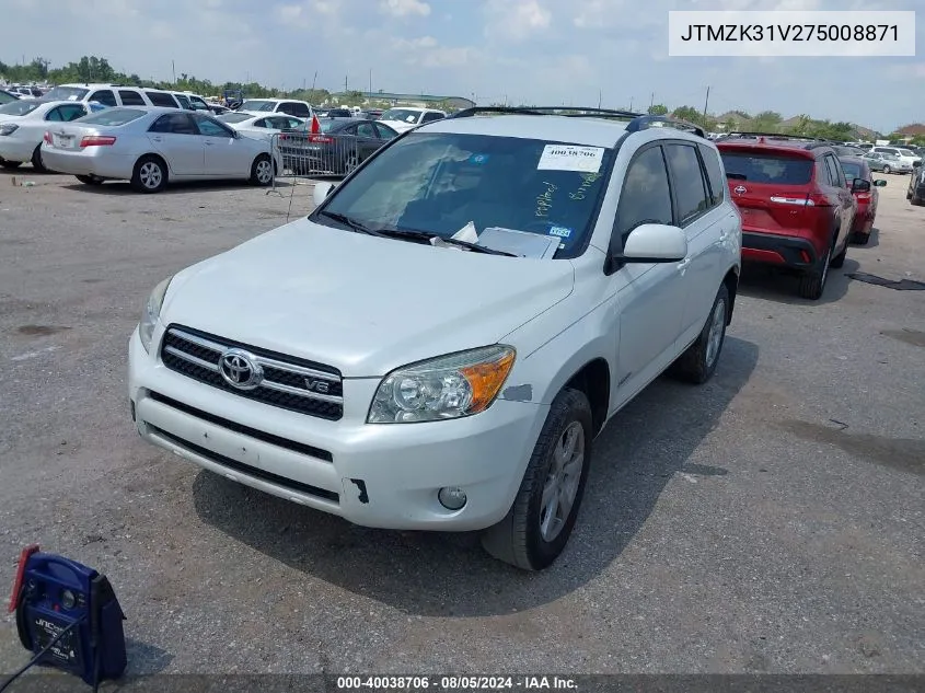 2007 Toyota Rav4 Limited V6 VIN: JTMZK31V275008871 Lot: 40038706