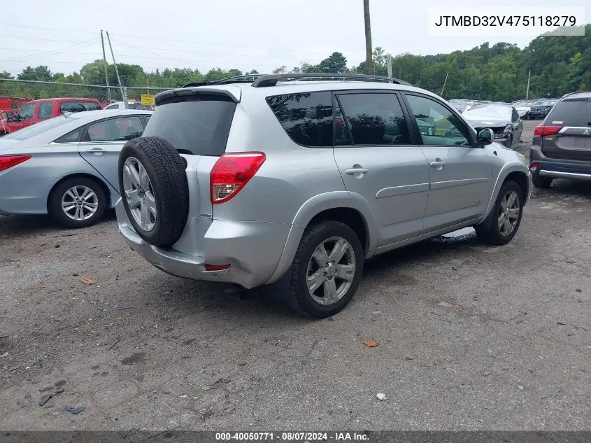 2007 Toyota Rav4 Sport VIN: JTMBD32V475118279 Lot: 40050771