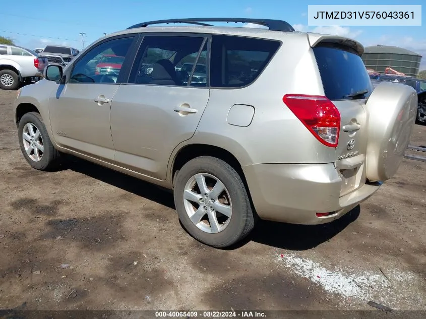 2007 Toyota Rav4 Limited VIN: JTMZD31V576043361 Lot: 40065409