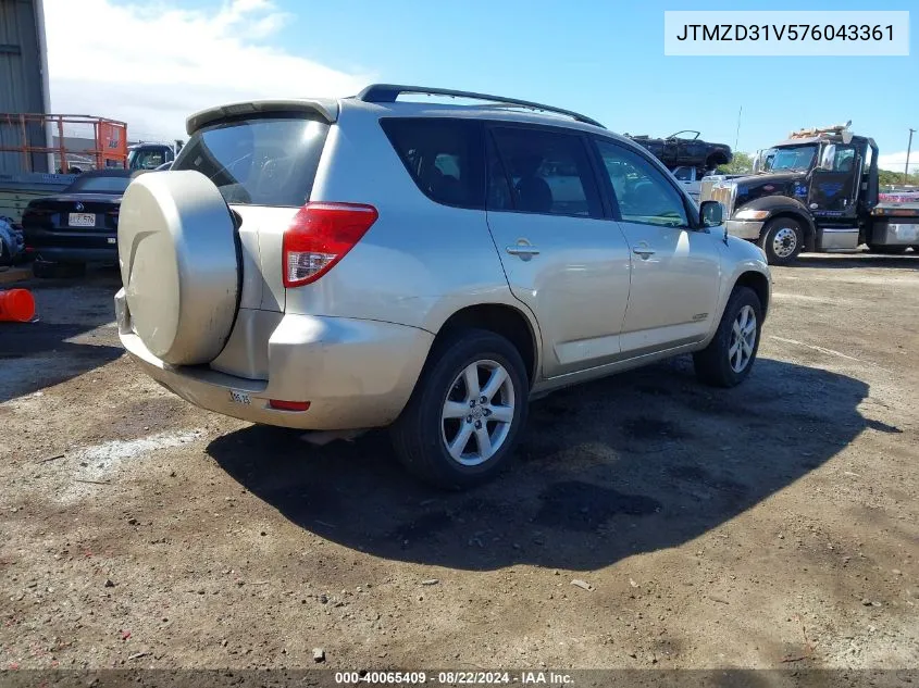 2007 Toyota Rav4 Limited VIN: JTMZD31V576043361 Lot: 40065409