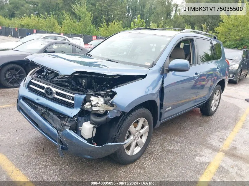 2007 Toyota Rav4 Limited V6 VIN: JTMBK31V175035500 Lot: 40095095