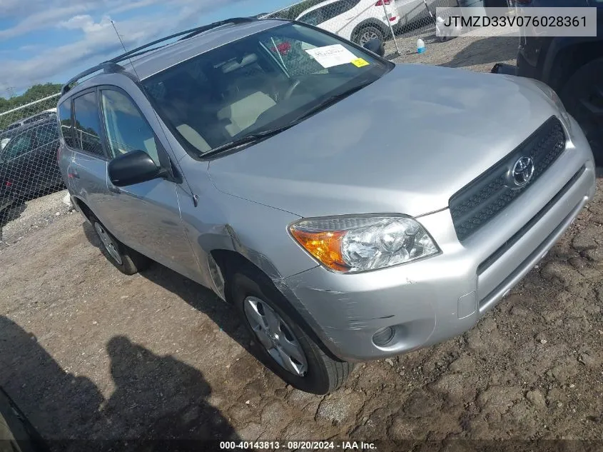 2007 Toyota Rav4 VIN: JTMZD33V076028361 Lot: 40143813