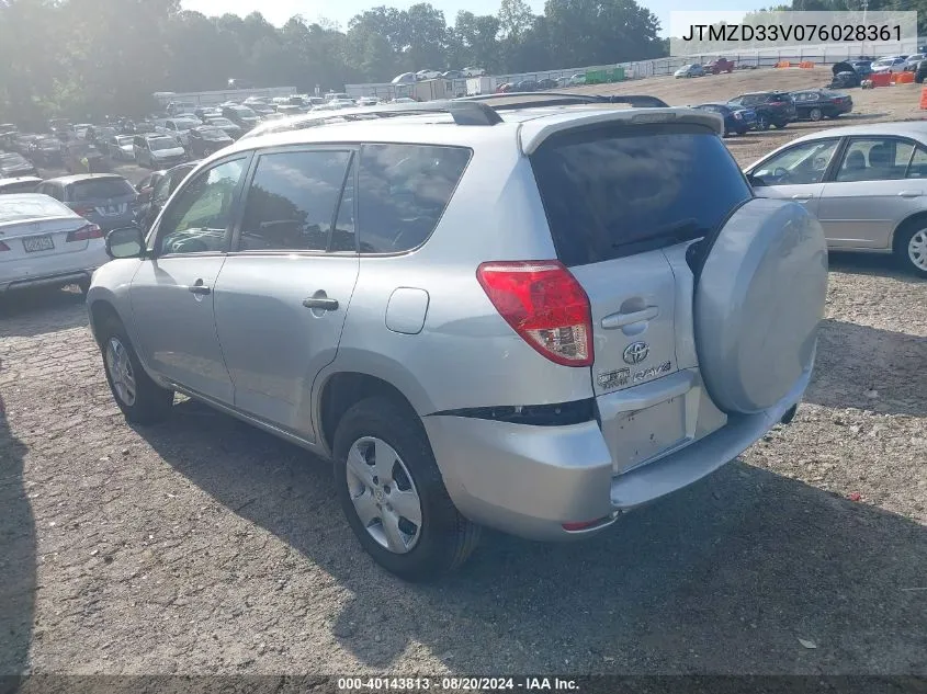 2007 Toyota Rav4 VIN: JTMZD33V076028361 Lot: 40143813