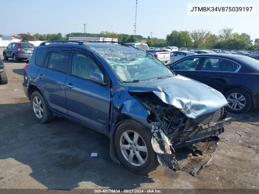 2007 Toyota Rav4 Limited V6 VIN: JTMBK34V875039197 Lot: 40176634