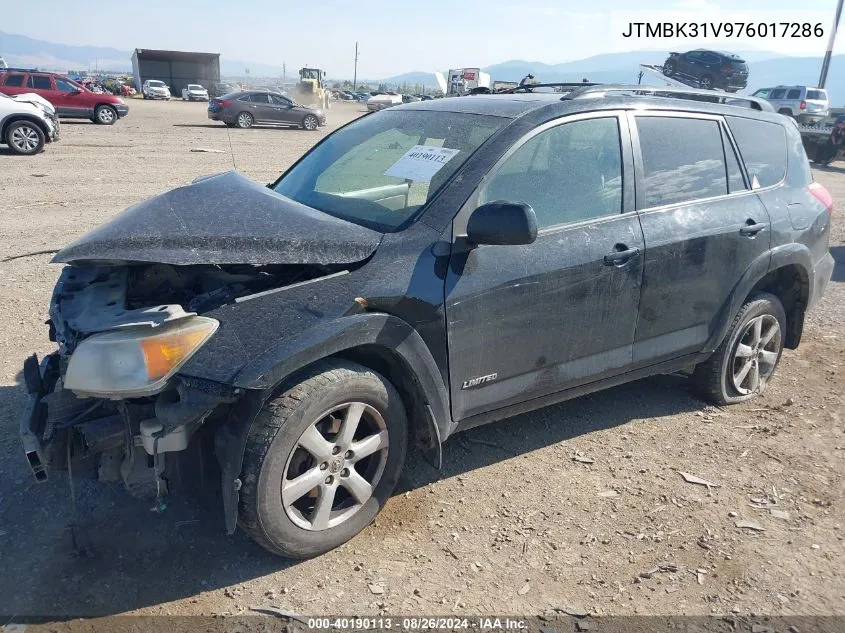 2007 Toyota Rav4 Limited V6 VIN: JTMBK31V976017286 Lot: 40190113