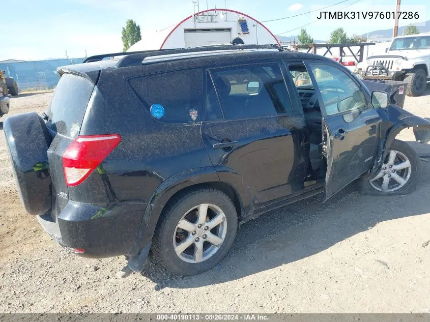 2007 Toyota Rav4 Limited V6 VIN: JTMBK31V976017286 Lot: 40190113