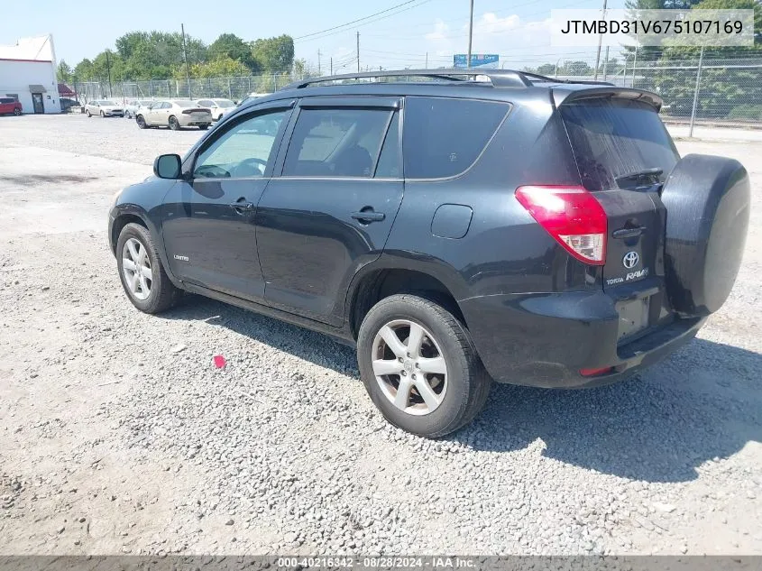 2007 Toyota Rav4 Limited VIN: JTMBD31V675107169 Lot: 40216342