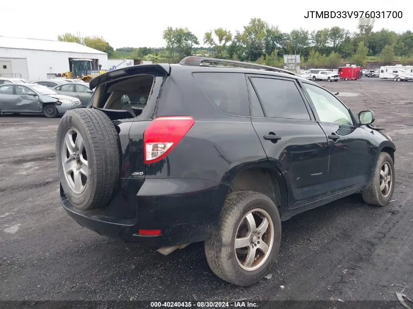 2007 Toyota Rav4 VIN: JTMBD33V976031700 Lot: 40240435