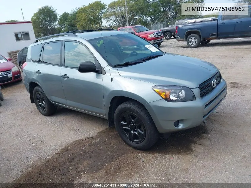 2007 Toyota Rav4 VIN: JTMBD35V475108962 Lot: 40251431