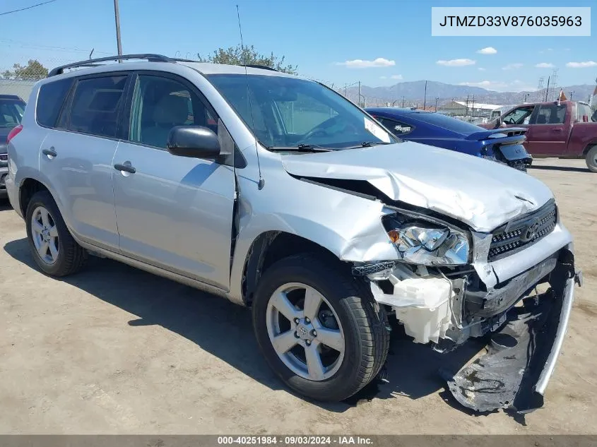 2007 Toyota Rav4 VIN: JTMZD33V876035963 Lot: 40251984