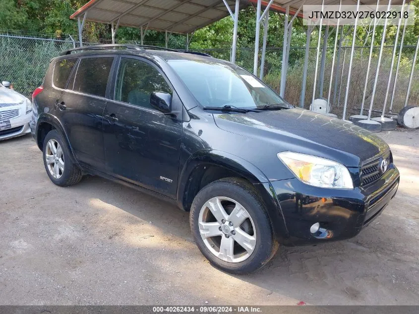 2007 Toyota Rav4 Sport VIN: JTMZD32V276022918 Lot: 40262434