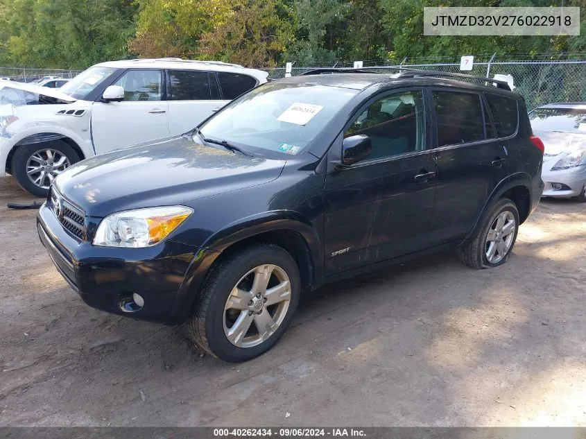 2007 Toyota Rav4 Sport VIN: JTMZD32V276022918 Lot: 40262434