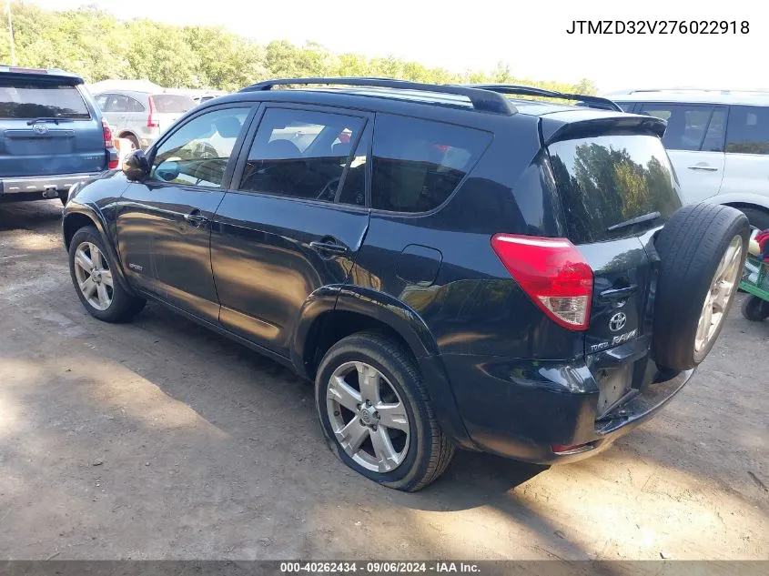 JTMZD32V276022918 2007 Toyota Rav4 Sport