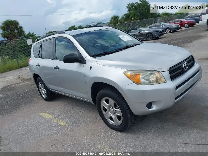 2007 Toyota Rav4 VIN: JTMZD33V776027580 Lot: 40271642