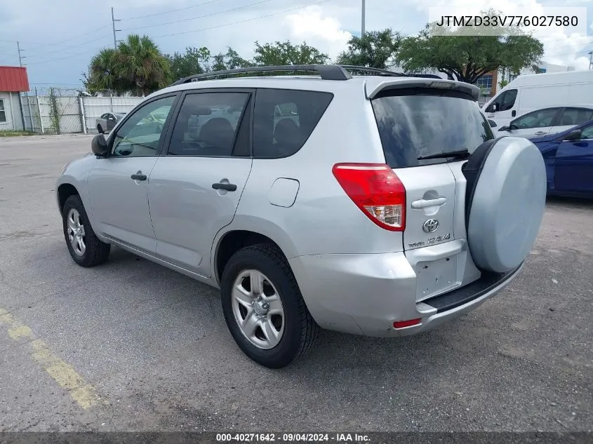 2007 Toyota Rav4 VIN: JTMZD33V776027580 Lot: 40271642