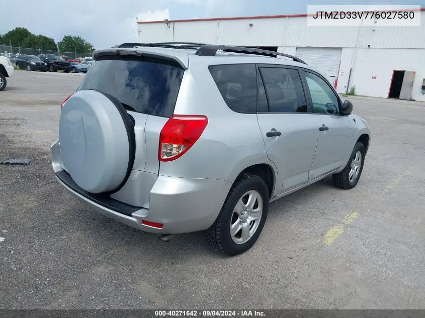 2007 Toyota Rav4 VIN: JTMZD33V776027580 Lot: 40271642