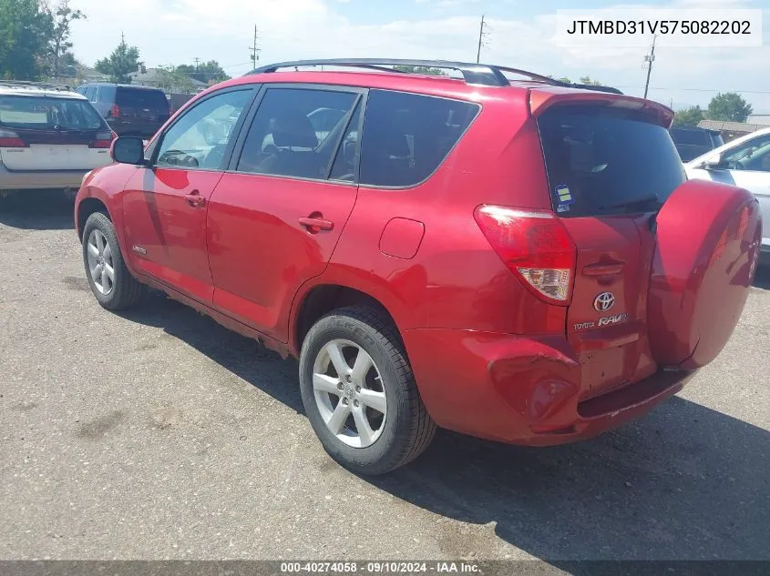 2007 Toyota Rav4 Limited VIN: JTMBD31V575082202 Lot: 40274058