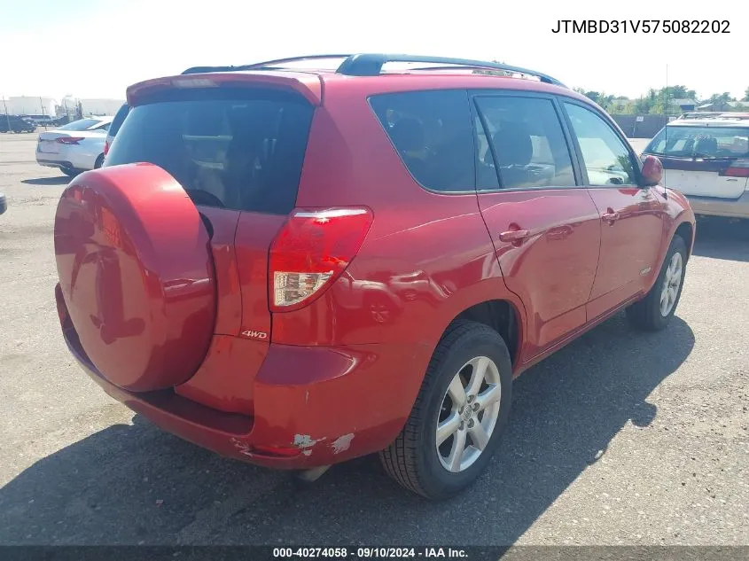 2007 Toyota Rav4 Limited VIN: JTMBD31V575082202 Lot: 40274058