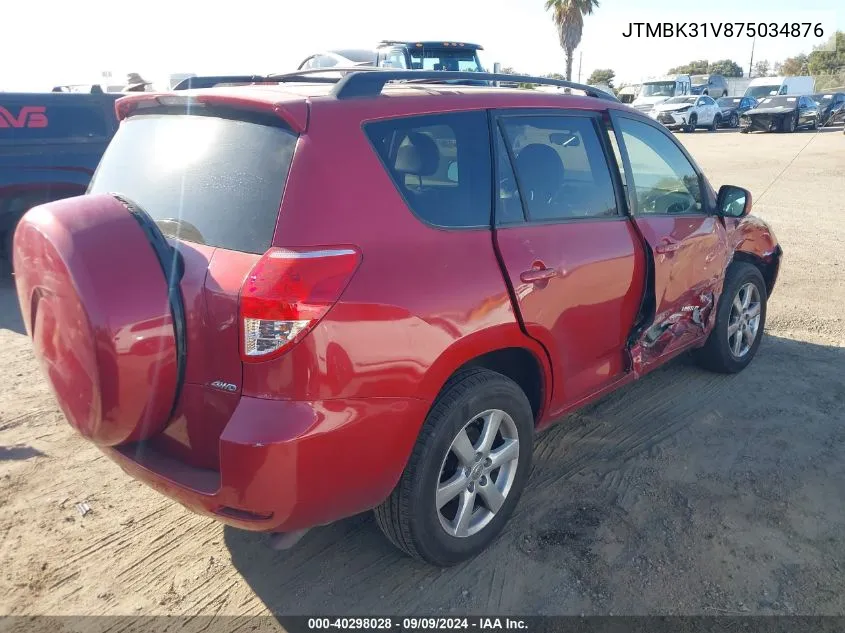 2007 Toyota Rav4 Limited V6 VIN: JTMBK31V875034876 Lot: 40298028