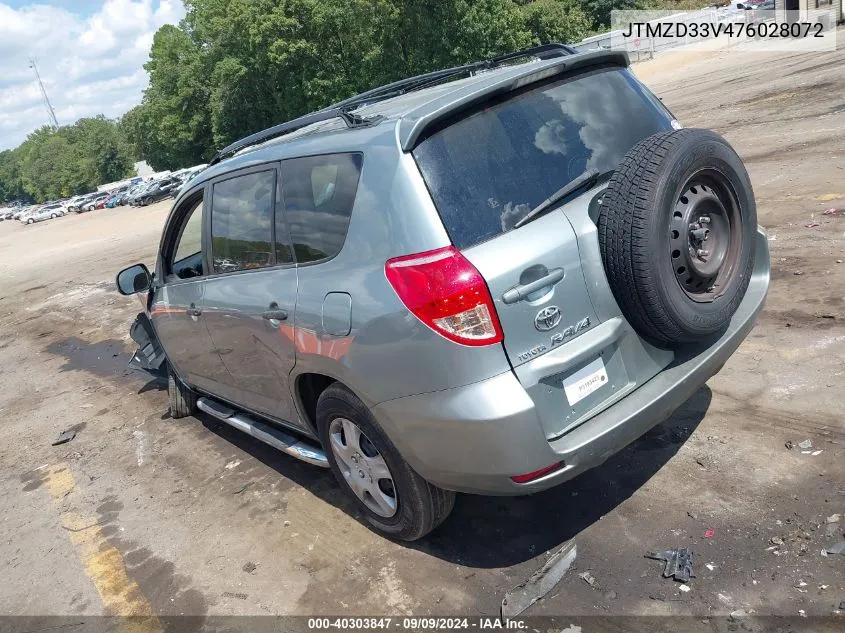 2007 Toyota Rav4 VIN: JTMZD33V476028072 Lot: 40303847