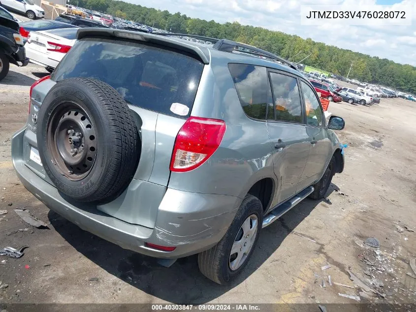 2007 Toyota Rav4 VIN: JTMZD33V476028072 Lot: 40303847