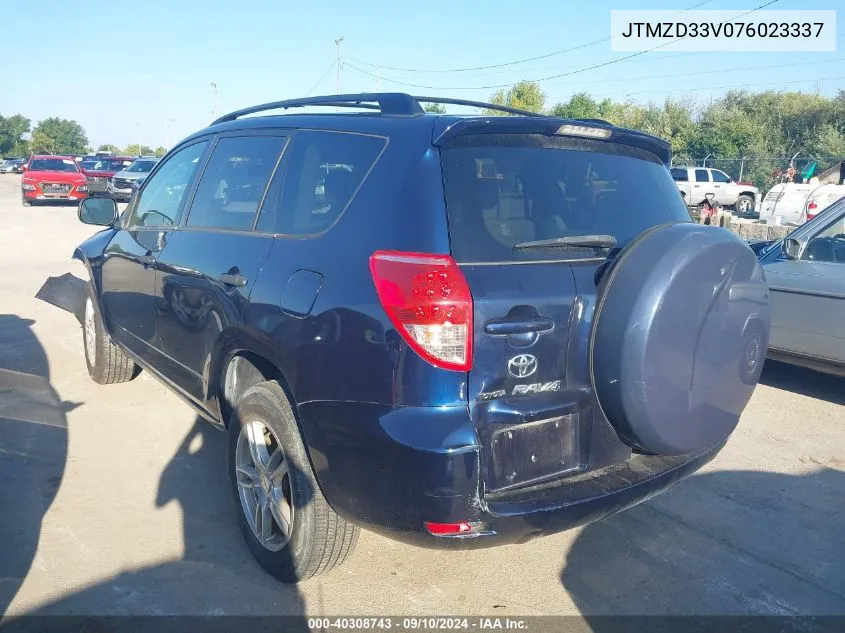 2007 Toyota Rav4 VIN: JTMZD33V076023337 Lot: 40308743