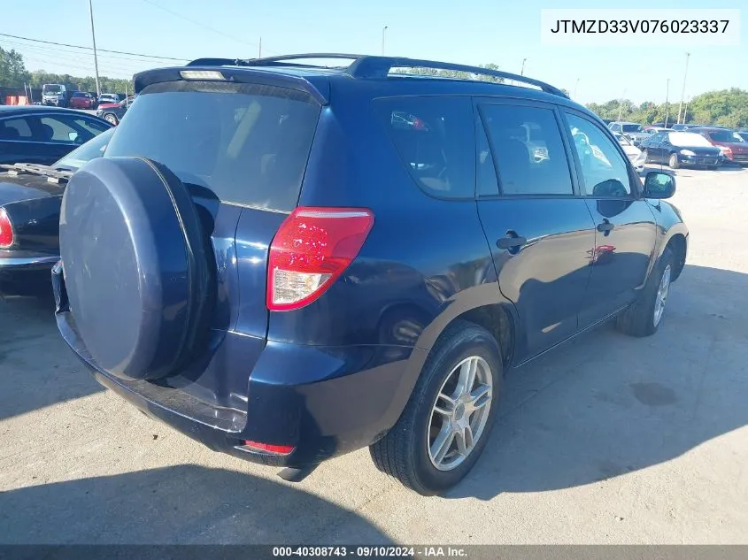 2007 Toyota Rav4 VIN: JTMZD33V076023337 Lot: 40308743