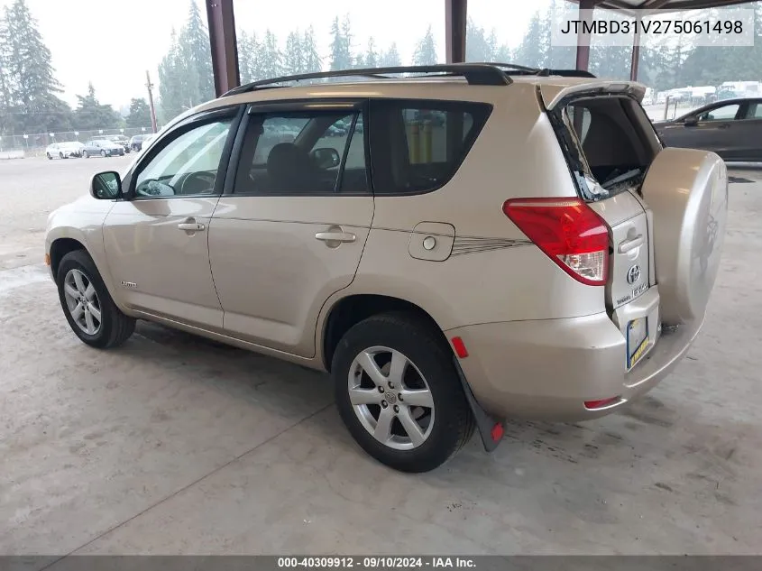 2007 Toyota Rav4 Limited VIN: JTMBD31V275061498 Lot: 40309912