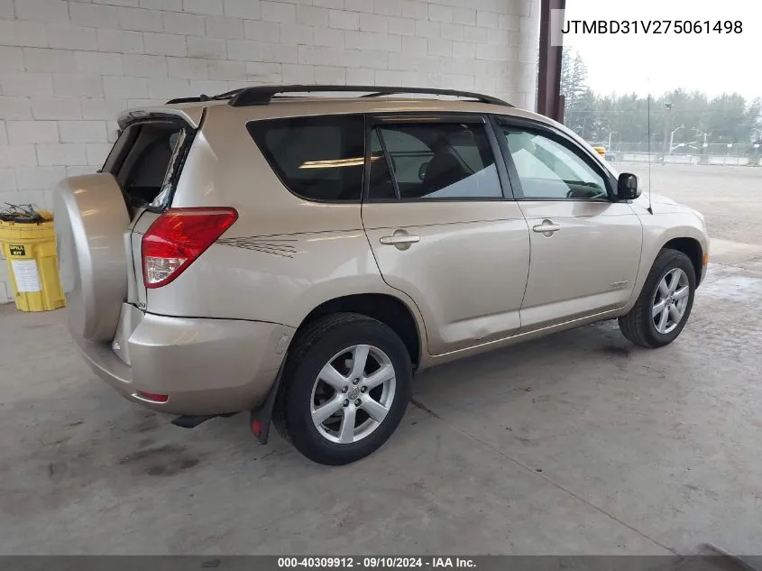 2007 Toyota Rav4 Limited VIN: JTMBD31V275061498 Lot: 40309912