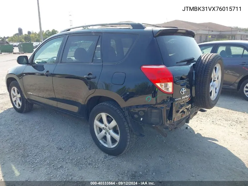 2007 Toyota Rav4 Limited VIN: JTMBK31VX76015711 Lot: 40333564